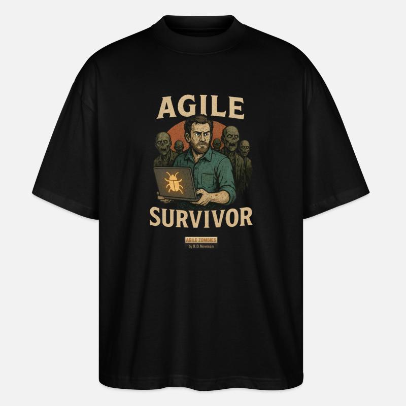 Agile Survivor - Stanley/Stella Oversized Unisex Bio T-Shirt Blaster 2.0 - Schwarz