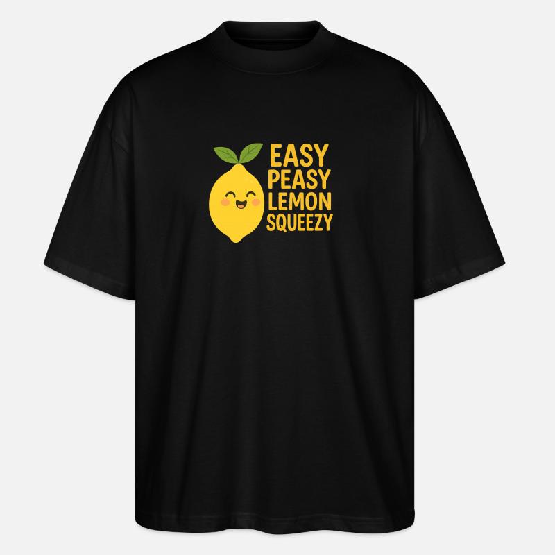 Fröhliche Zitronenmotive mit lustigem Spruch - Stanley/Stella Oversized Unisex Bio T-Shirt Blaster 2.0 - Schwarz