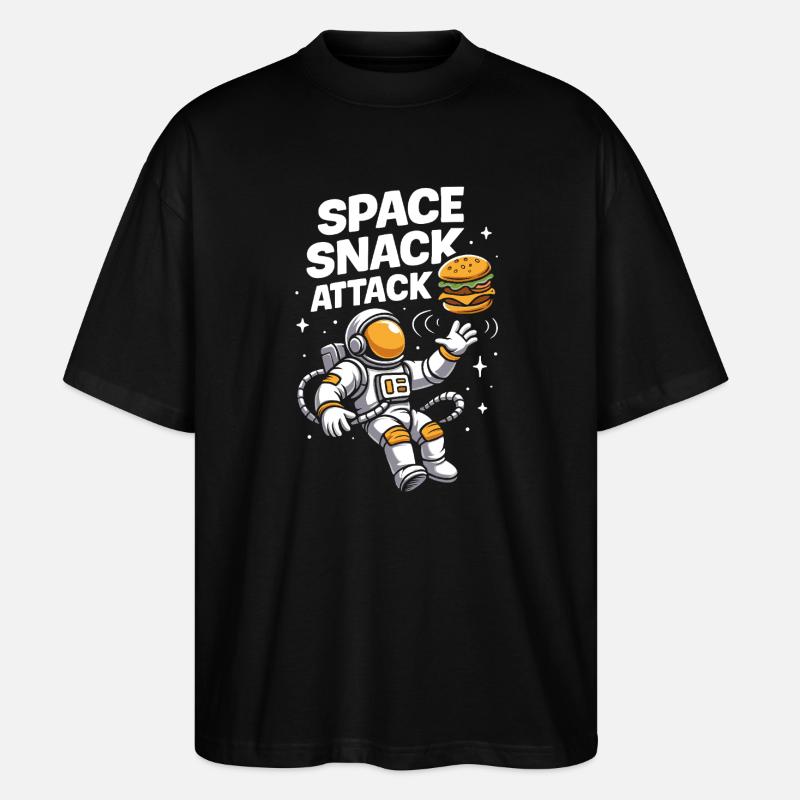 Conception spatiale du hamburger d'astronaute - T-shirt bio Blaster 2.0 coupe oversize Stanley/Stella Unisexe - noir