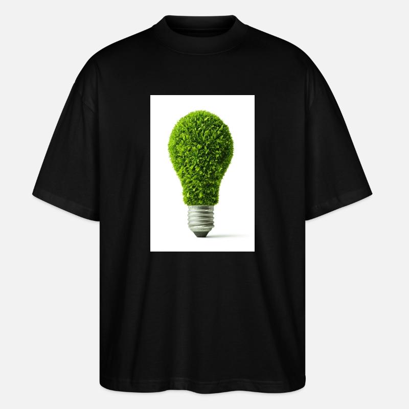 Leafy Glow Glühbirne Design - Stanley/Stella Oversized Unisex Bio T-Shirt Blaster 2.0 - Schwarz
