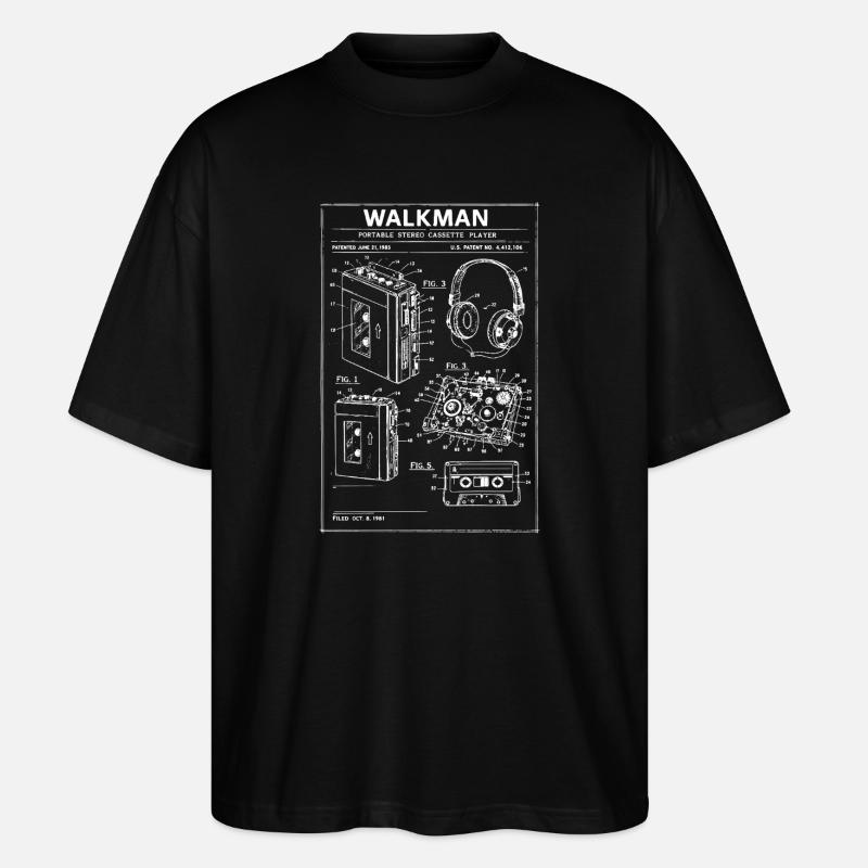 Walkman-Bauplan-Schaltplan - Stanley/Stella Oversized Unisex Bio T-Shirt Blaster 2.0 - Schwarz
