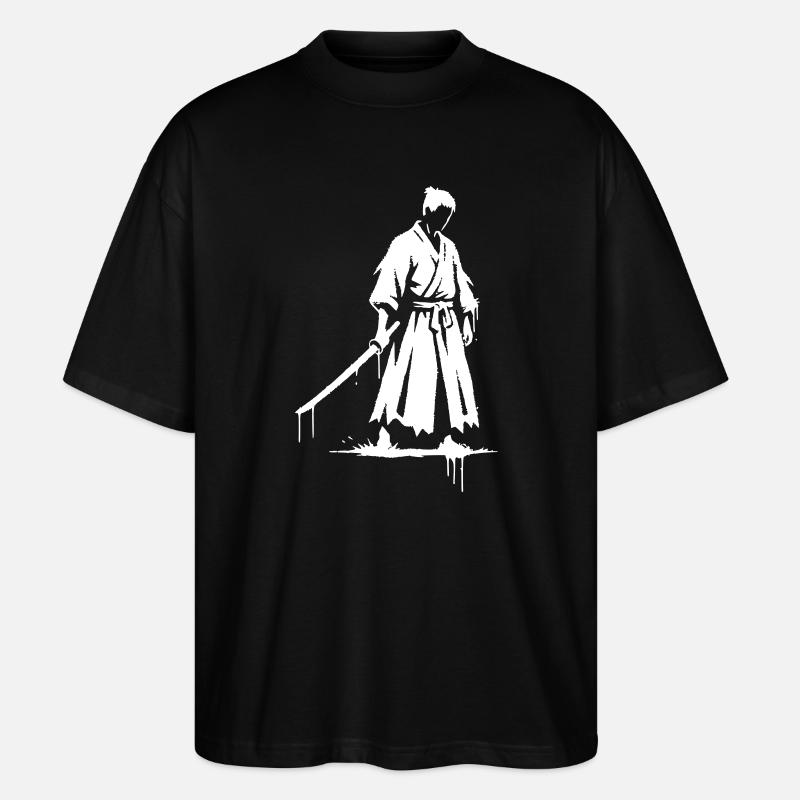 Trauriger Ronin Samurai Krieger graffiti - Stanley/Stella Oversized Unisex Bio T-Shirt Blaster 2.0 - Schwarz