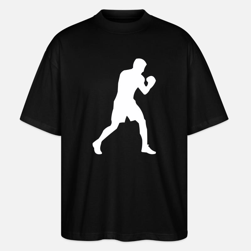 Silhouette de boxeur en mouvement - T-shirt bio Blaster 2.0 coupe oversize Stanley/Stella Unisexe - noir