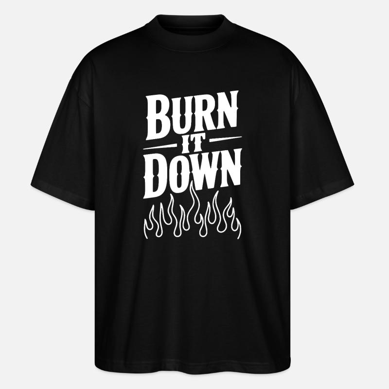 Brûlez tout - T-shirt bio Blaster 2.0 coupe oversize Stanley/Stella Unisexe - noir