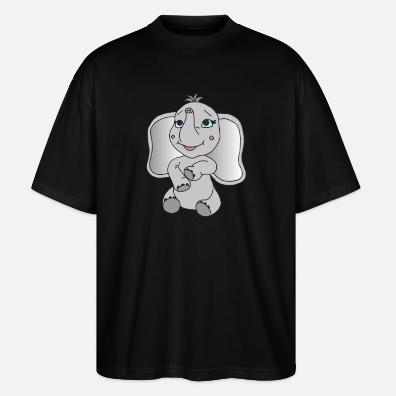 Kleiner süßer Elefant - Stanley/Stella Oversized Unisex Bio T-Shirt Blaster 2.0 - Schwarz