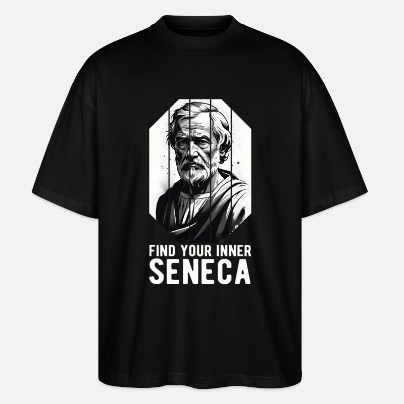 Seneca Stoicism Stoic Philosopher - Stanley/Stella Oversized Unisex Organic T-shirt Blaster 2.0 - black