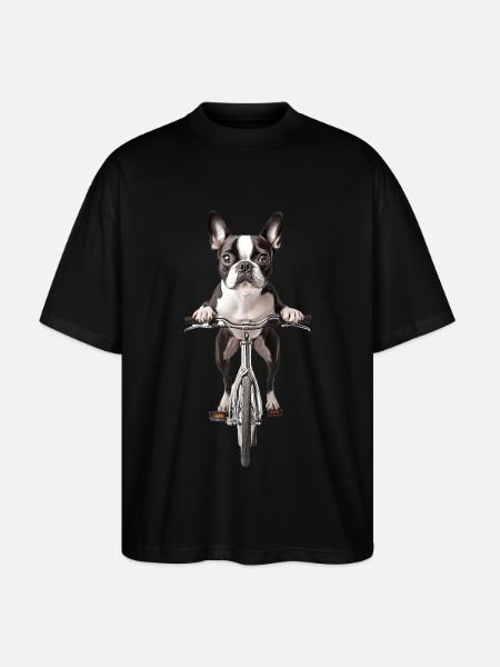 Boston Terrier - Stanley/Stella Oversized Unisex Bio T-Shirt Blaster 2.0 - Schwarz