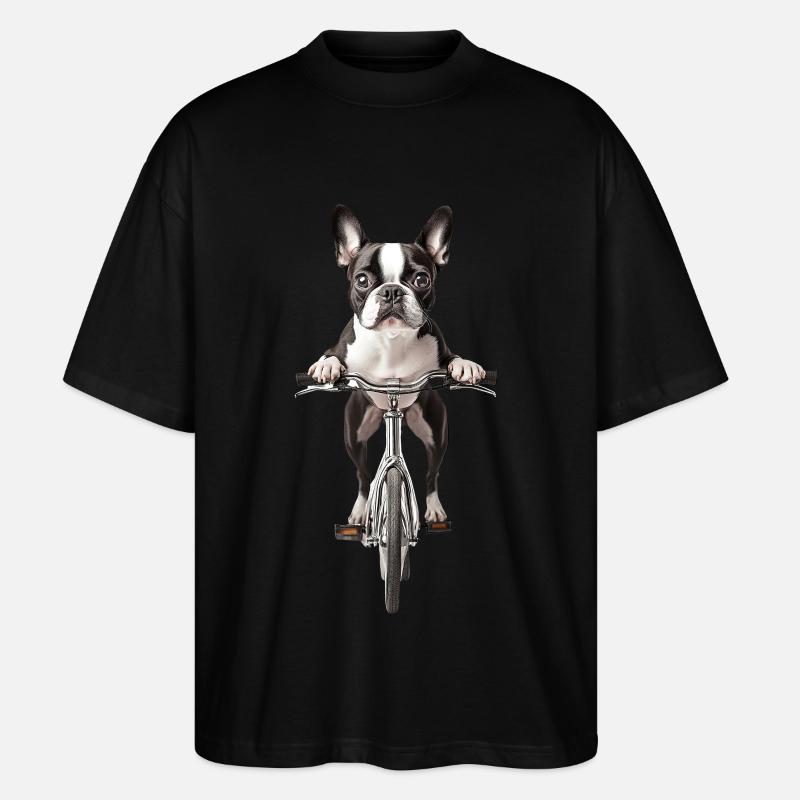Boston Terrier - Stanley/Stella Oversized Unisex Bio T-Shirt Blaster 2.0 - Schwarz