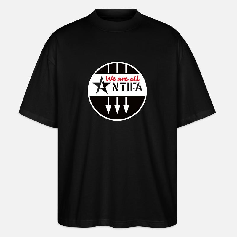 Nous sommes tous ANTIFA - T-shirt bio Blaster 2.0 coupe oversize Stanley/Stella Unisexe - noir