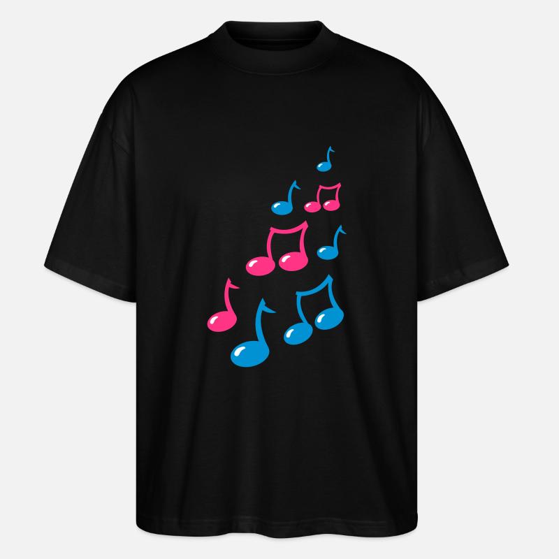 cute musical notes - Stanley/Stella Oversized Unisex Organic T-shirt Blaster 2.0 - black