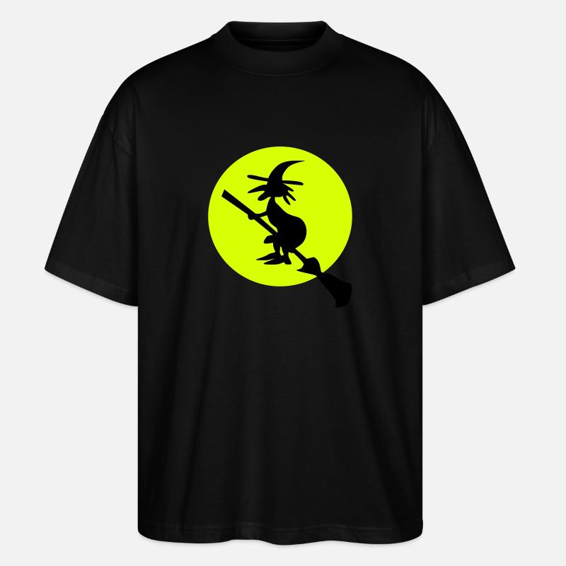 witch and full moon - T-shirt bio Blaster 2.0 coupe oversize Stanley/Stella Unisexe - noir