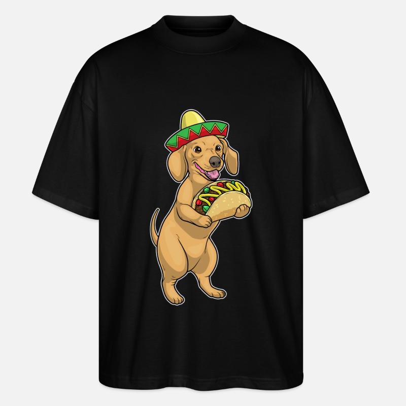 Dackel Taco - Stanley/Stella Oversized Unisex Bio T-Shirt Blaster 2.0 - Schwarz