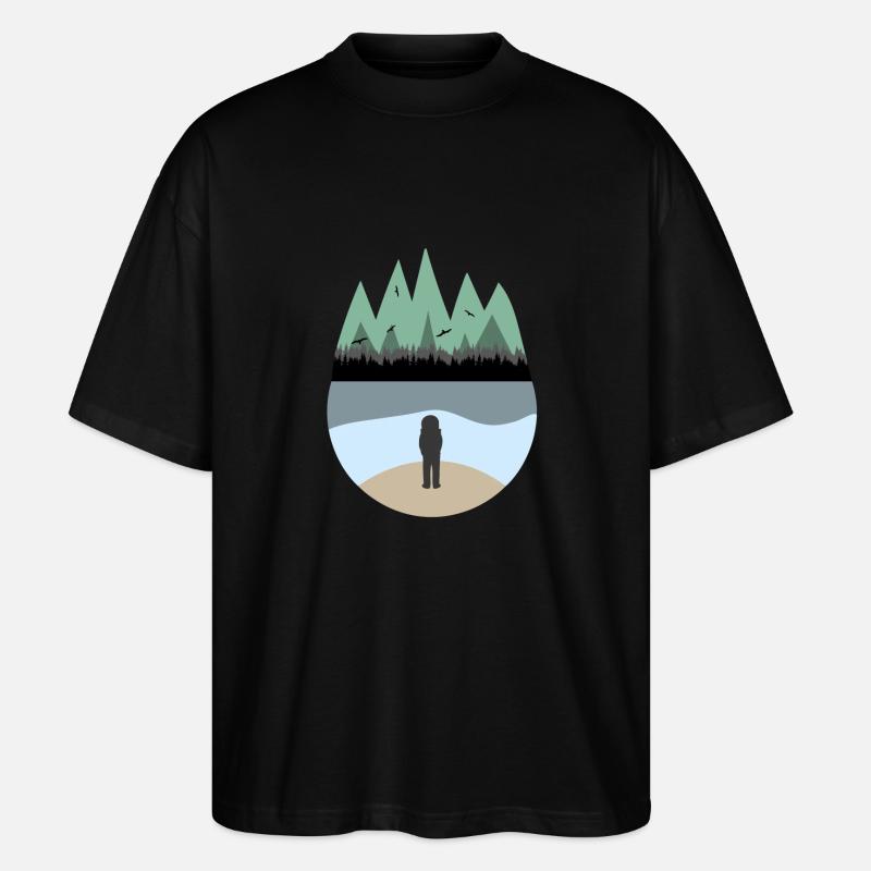 Astronaute à la mer - T-shirt bio Blaster 2.0 coupe oversize Stanley/Stella Unisexe - noir