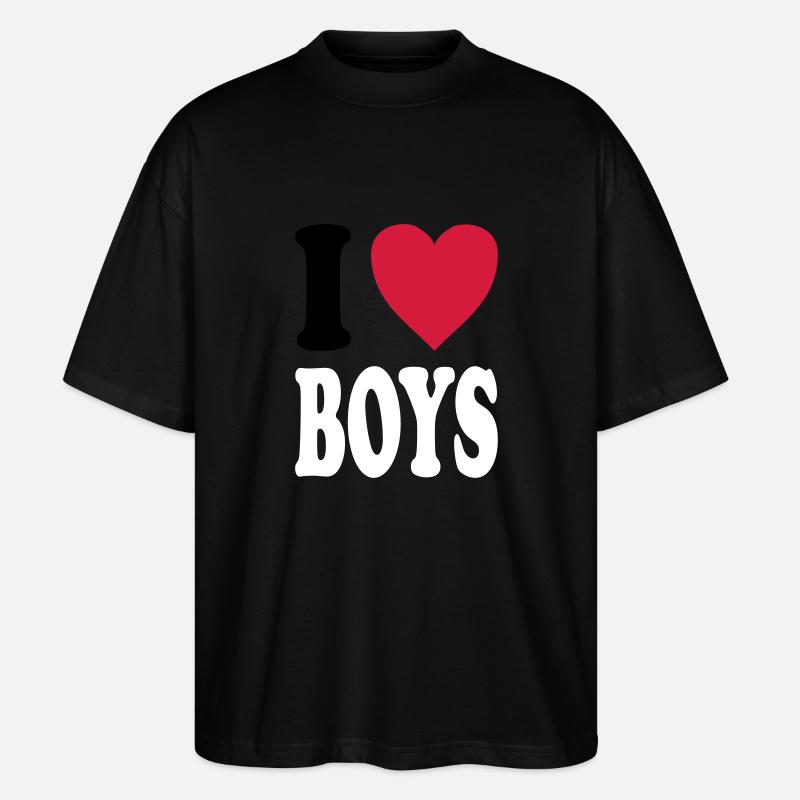 I love BOYS - Stanley/Stella Oversized Unisex Bio T-Shirt Blaster 2.0 - Schwarz
