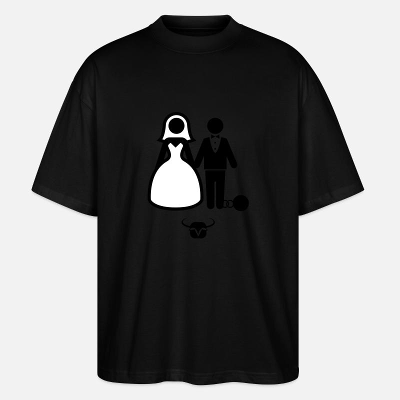 Wedding iron ball - Stanley/Stella Oversized Unisex Organic T-shirt Blaster 2.0 - black