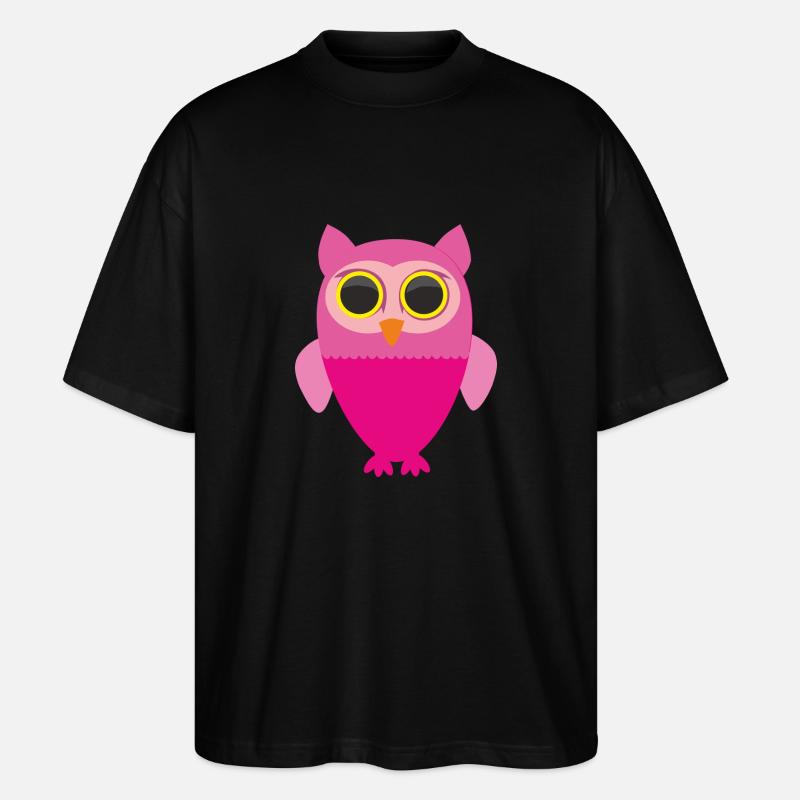 Rosa Eule - Stanley/Stella Oversized Unisex Bio T-Shirt Blaster 2.0 - Schwarz
