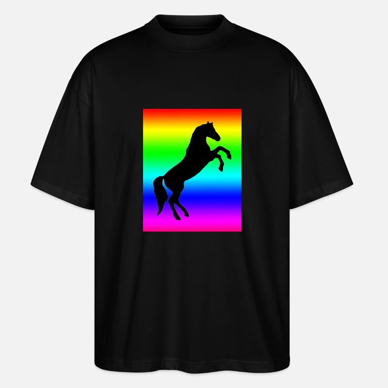 Cheval arc-en-ciel - T-shirt bio Blaster 2.0 coupe oversize Stanley/Stella Unisexe - noir