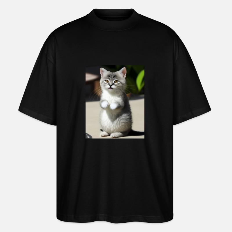 Weiße Perserkatze - Stanley/Stella Oversized Unisex Bio T-Shirt Blaster 2.0 - Schwarz
