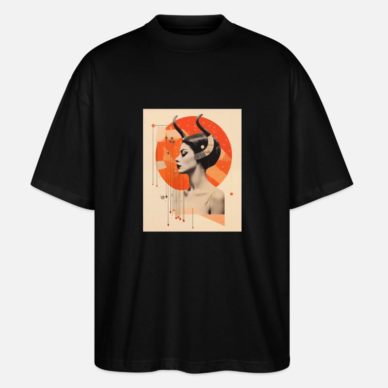 Steinbock-Collage - Stanley/Stella Oversized Unisex Bio T-Shirt Blaster 2.0 - Schwarz