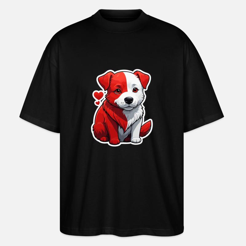 chien rouge - T-shirt bio Blaster 2.0 coupe oversize Stanley/Stella Unisexe - noir