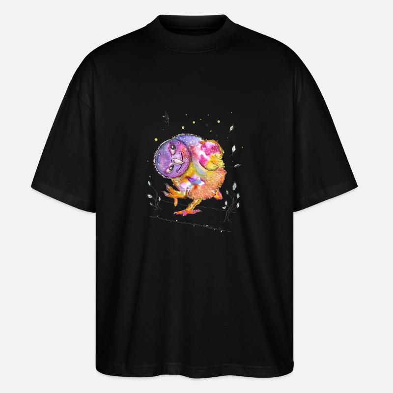 Gute Laune Eule - Stanley/Stella Oversized Unisex Bio T-Shirt Blaster 2.0 - Schwarz