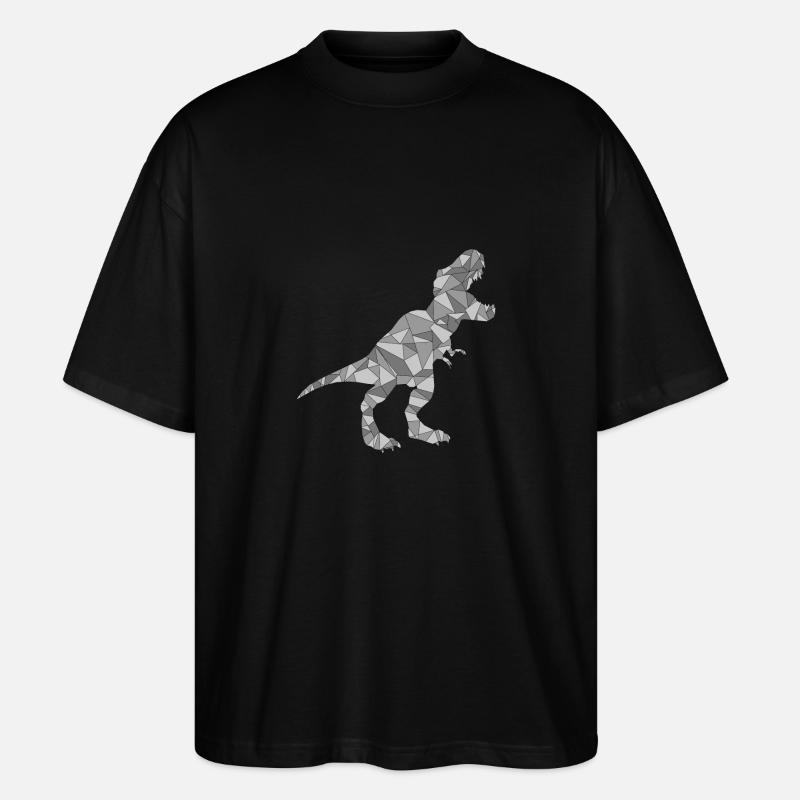 Geometrischer TREX-Dinosaurier - Stanley/Stella Oversized Unisex Bio T-Shirt Blaster 2.0 - Schwarz