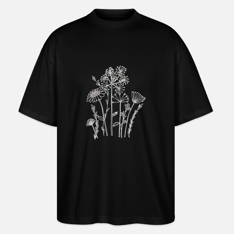Fleurs séchées - T-shirt bio Blaster 2.0 coupe oversize Stanley/Stella Unisexe - noir