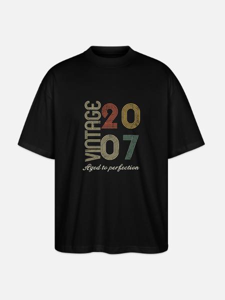 17th Birthday Gift - 2007 - Stanley/Stella Oversized Unisex Organic T-shirt Blaster 2.0 - black