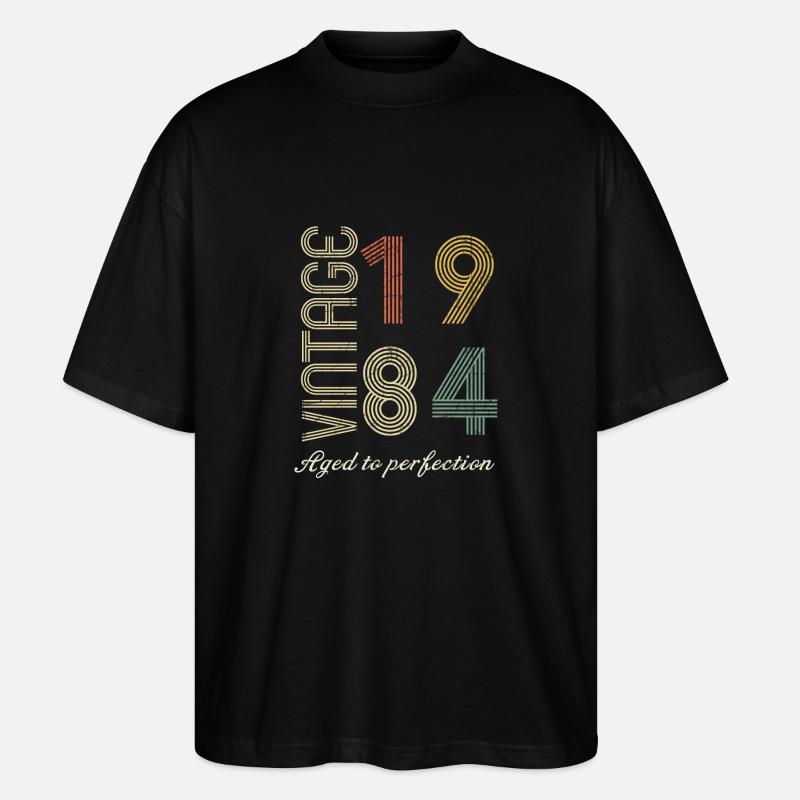 Cadeau d’anniversaire 40 ans - 1984 - T-shirt bio Blaster 2.0 coupe oversize Stanley/Stella Unisexe - noir