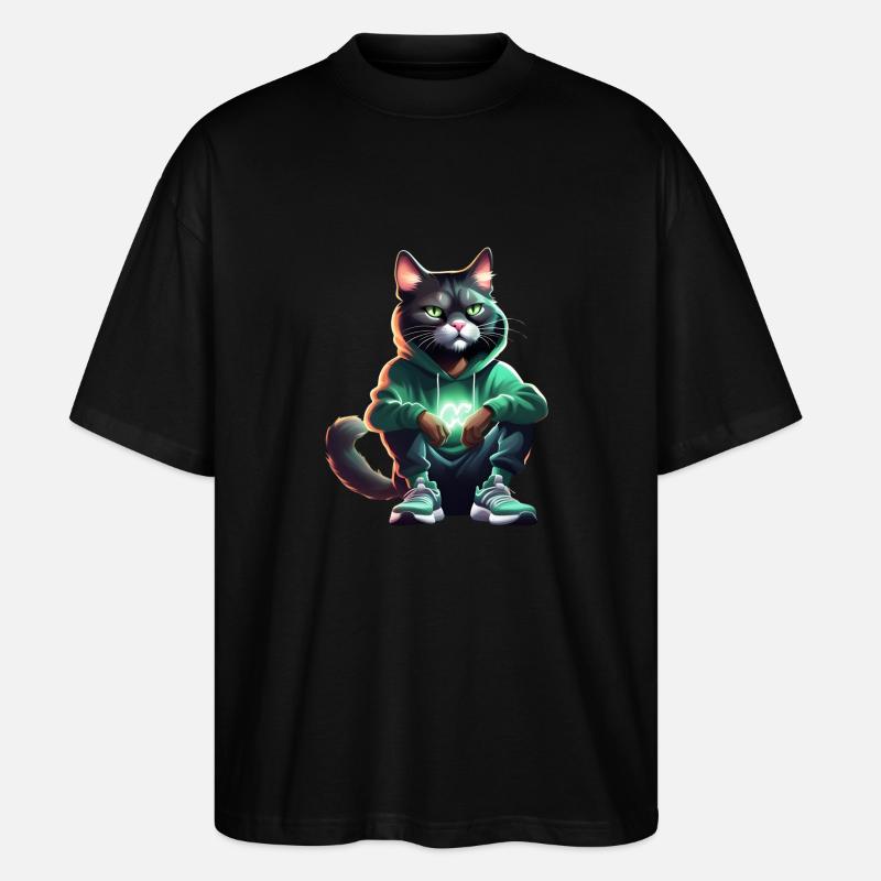 Chat Hip Hop Noir - T-shirt bio Blaster 2.0 coupe oversize Stanley/Stella Unisexe - noir