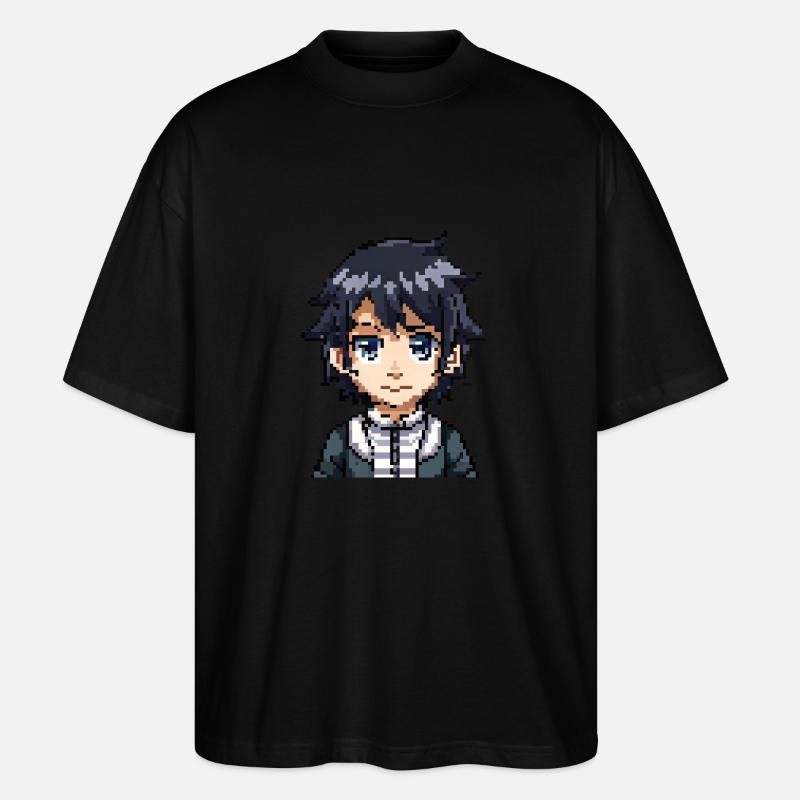 Anime Figur in 8-Bit - Stanley/Stella Oversized Unisex Bio T-Shirt Blaster 2.0 - Schwarz