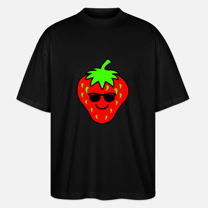 Strawberry Cool - Stanley/Stella Oversized Unisex Organic T-shirt Blaster 2.0 - black