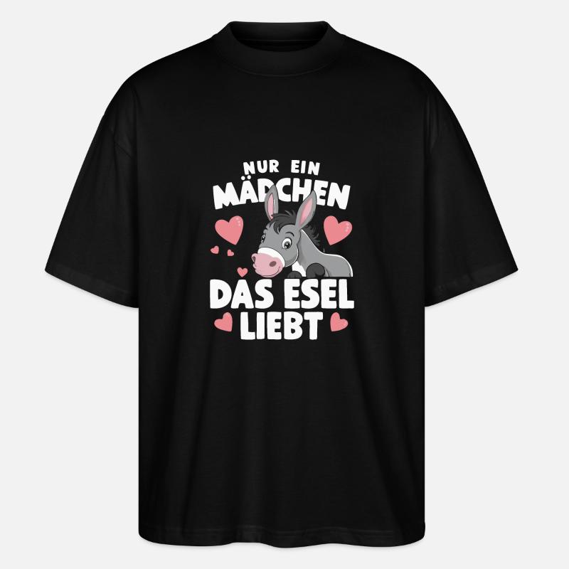 Esel Eselchen Maultier Muli - Stanley/Stella Oversized Unisex Bio T-Shirt Blaster 2.0 - Schwarz