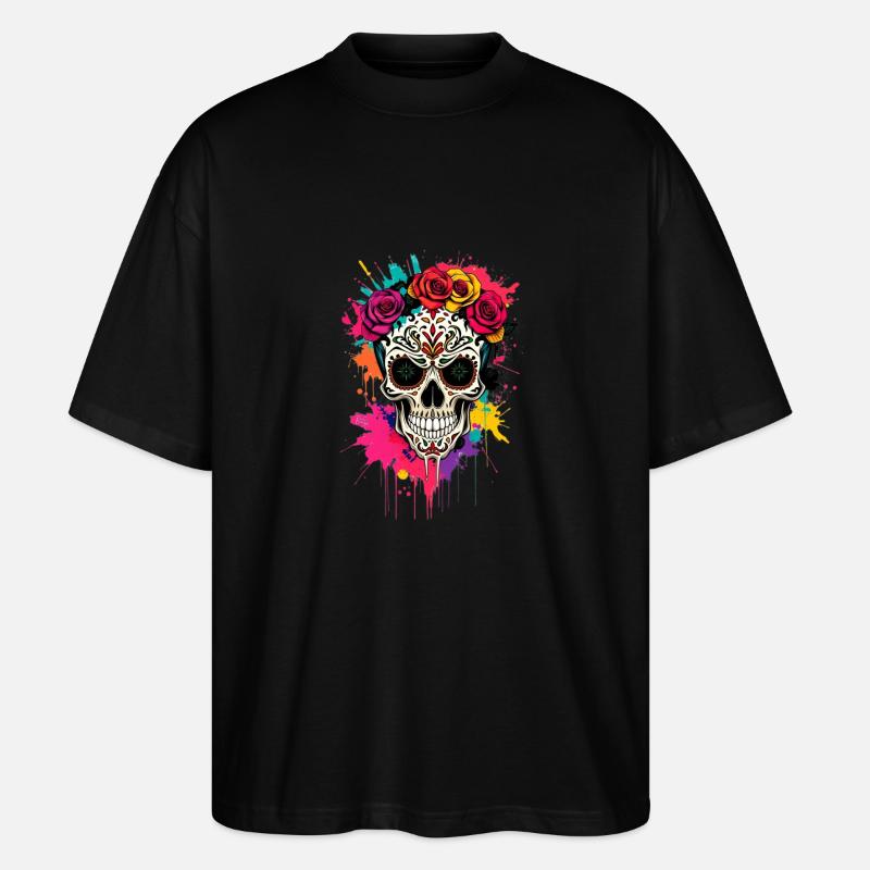 Viva Vida Skull - Stanley/Stella Oversized Unisex Bio T-Shirt Blaster 2.0 - Schwarz