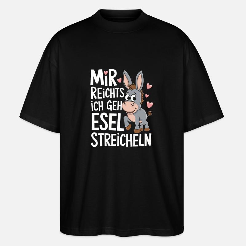 Esel Eselchen Maultier Muli - Stanley/Stella Oversized Unisex Bio T-Shirt Blaster 2.0 - Schwarz