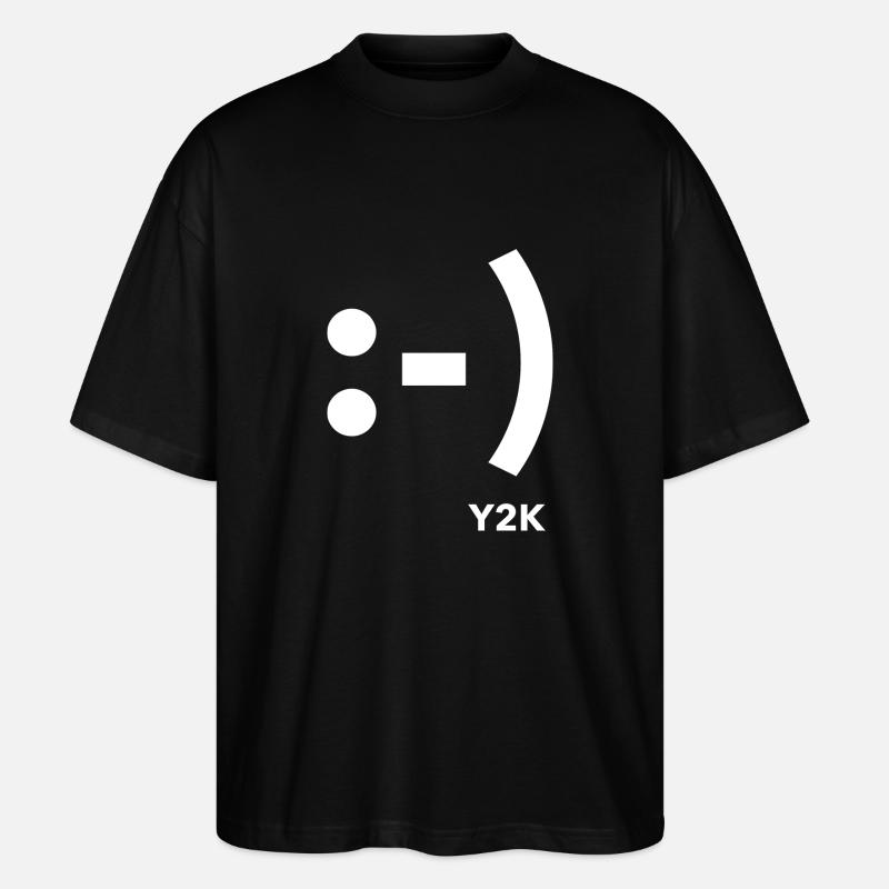 Sourire Y2K Blanc - T-shirt bio Blaster 2.0 coupe oversize Stanley/Stella Unisexe - noir