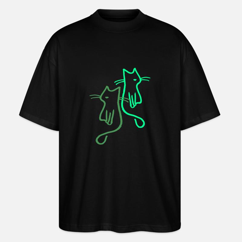 Chat Chat Cadeau Rétro - T-shirt bio Blaster 2.0 coupe oversize Stanley/Stella Unisexe - noir