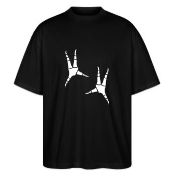 Empreintes de perroquets - T-shirt bio Blaster 2.0 coupe oversize Stanley/Stella Unisexe - noir - Devant - Alina (178cm) & Michal (187cm)