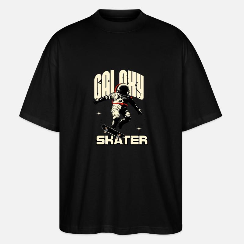 Patineur Galaxy dans l’espace - T-shirt bio Blaster 2.0 coupe oversize Stanley/Stella Unisexe - noir
