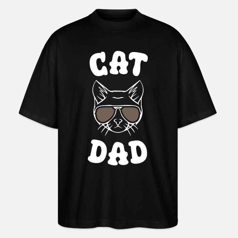 Cat Dad - Stanley/Stella Oversized Unisex Bio T-Shirt Blaster 2.0 - Schwarz