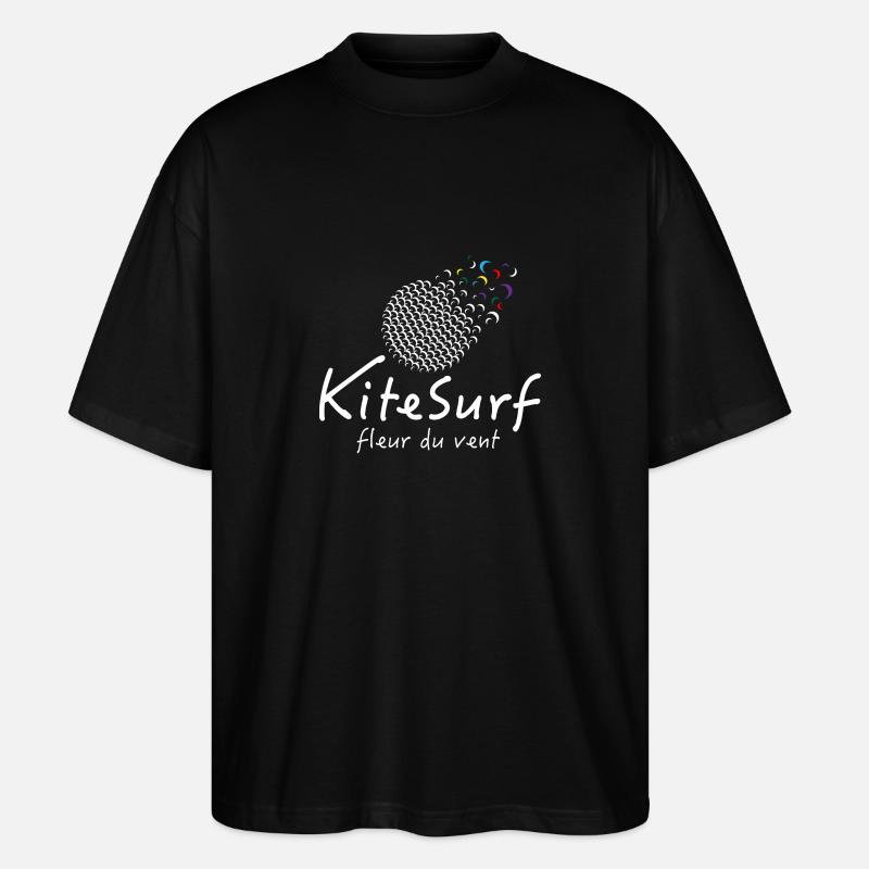 Kitesurf fleur du vent - T-shirt bio Blaster 2.0 coupe oversize Stanley/Stella Unisexe - noir