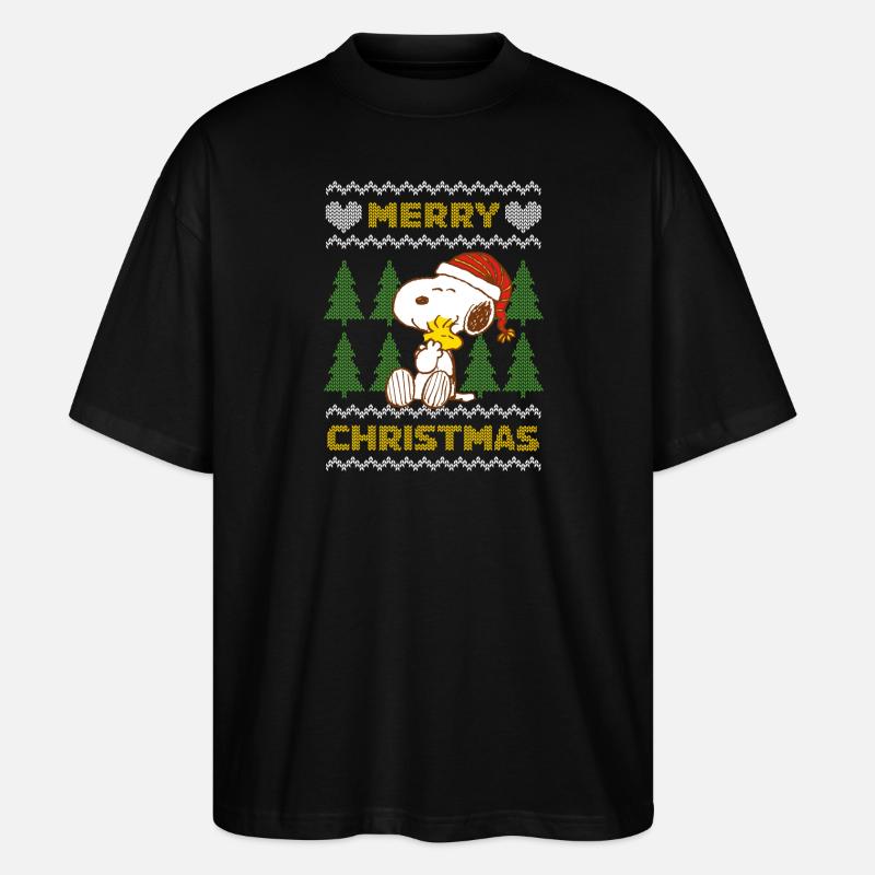 Peanuts Snoopy Merry Christmas - Stanley/Stella Oversized Unisex Bio T-Shirt Blaster 2.0 - Schwarz