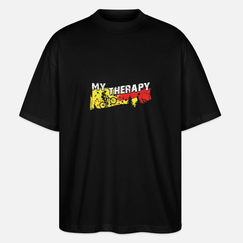 Le vélo, c’est ma thérapie - T-shirt bio Blaster 2.0 coupe oversize Stanley/Stella Unisexe - noir