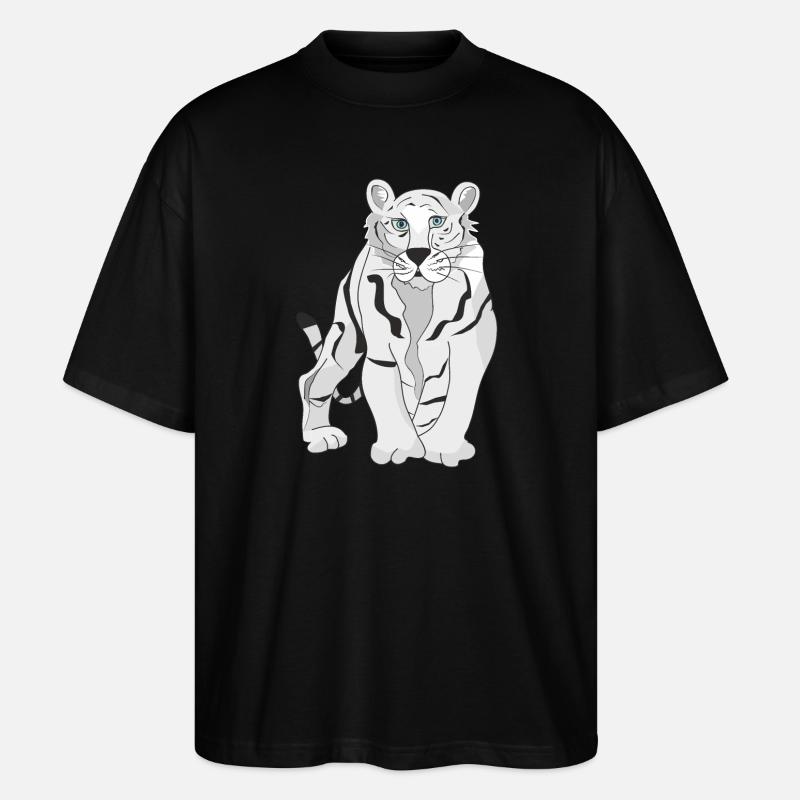 Der weiße Tiger - Stanley/Stella Oversized Unisex Bio T-Shirt Blaster 2.0 - Schwarz