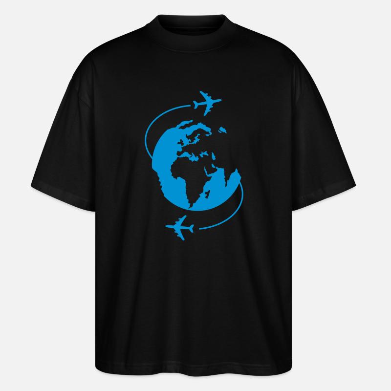 Around the World - Stanley/Stella Oversized Unisex Bio T-Shirt Blaster 2.0 - Schwarz
