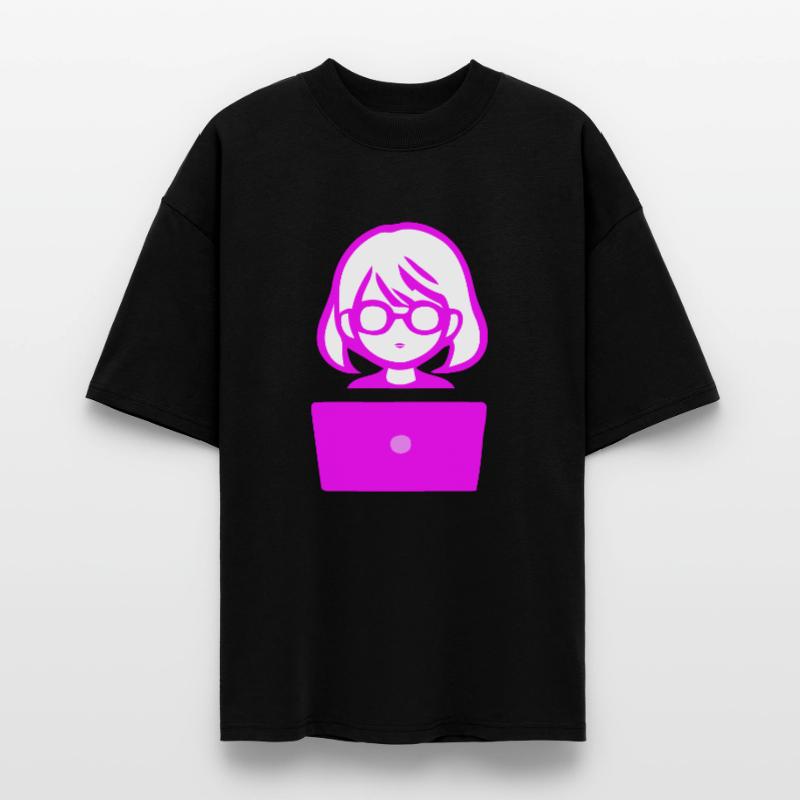 Woman with Computer Programmer Coder Stanley/Stella Oversized Unisex Organic T-shirt Blaster 2.0