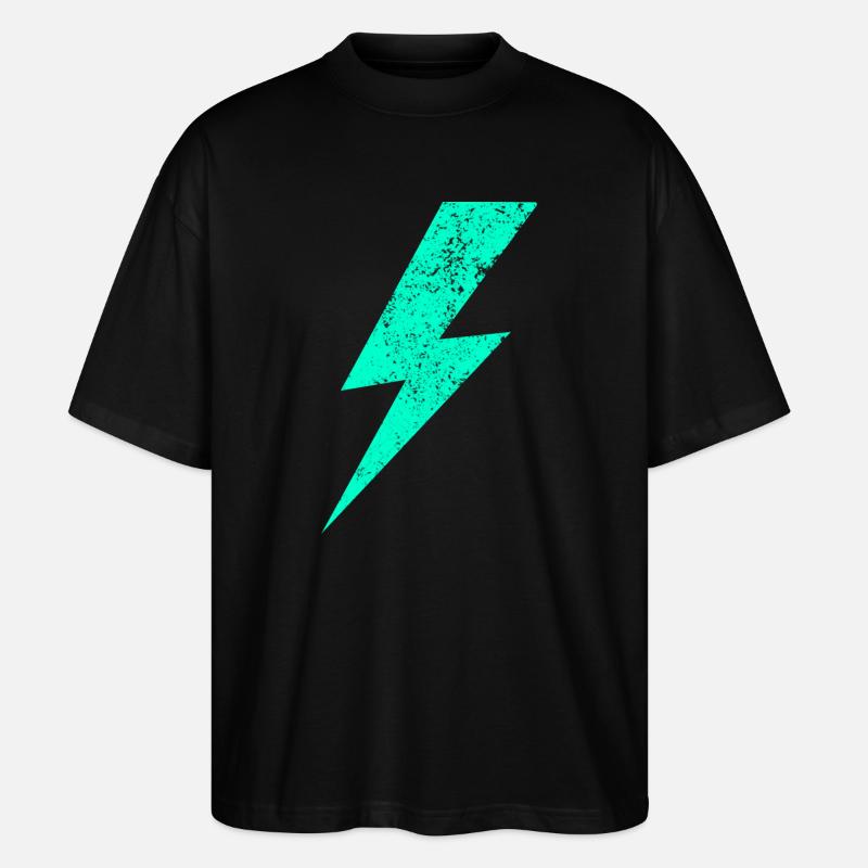 Elektrischer Blitz in Pastell - Stanley/Stella Oversized Unisex Bio T-Shirt Blaster 2.0 - Schwarz