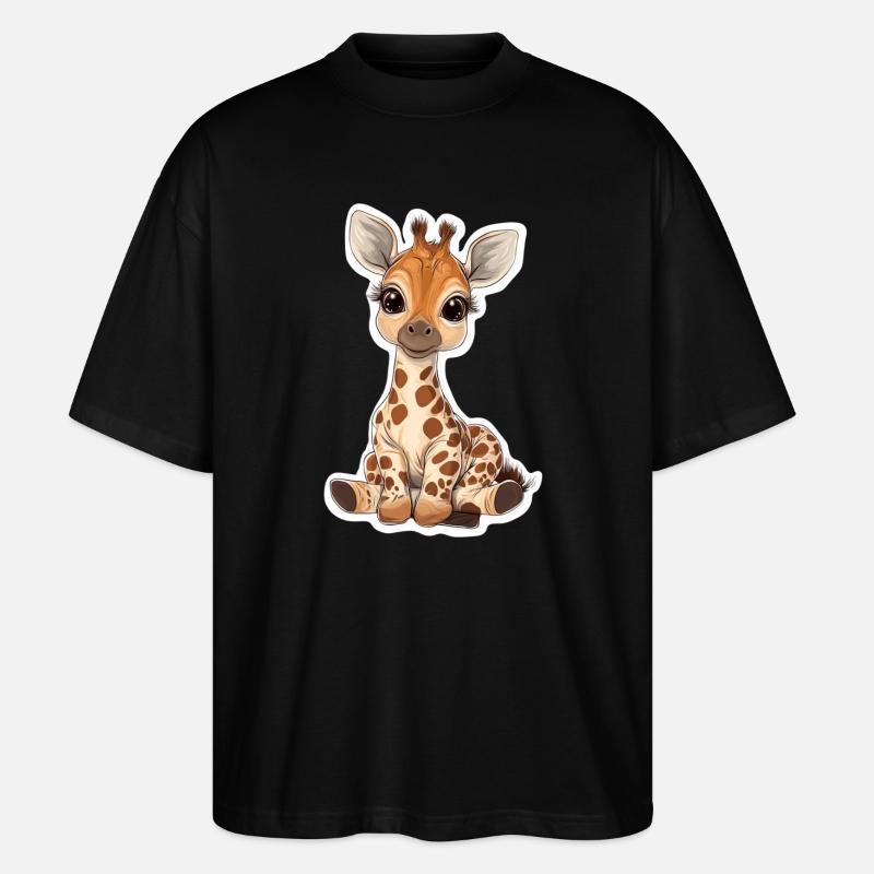 Giraffe - Stanley/Stella Oversized Unisex Bio T-Shirt Blaster 2.0 - Schwarz