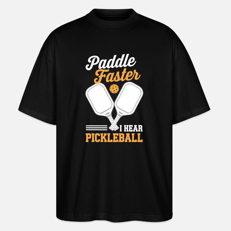 Paddle Faster J’entends Pickleball Paddle Racket - T-shirt bio Blaster 2.0 coupe oversize Stanley/Stella Unisexe - noir