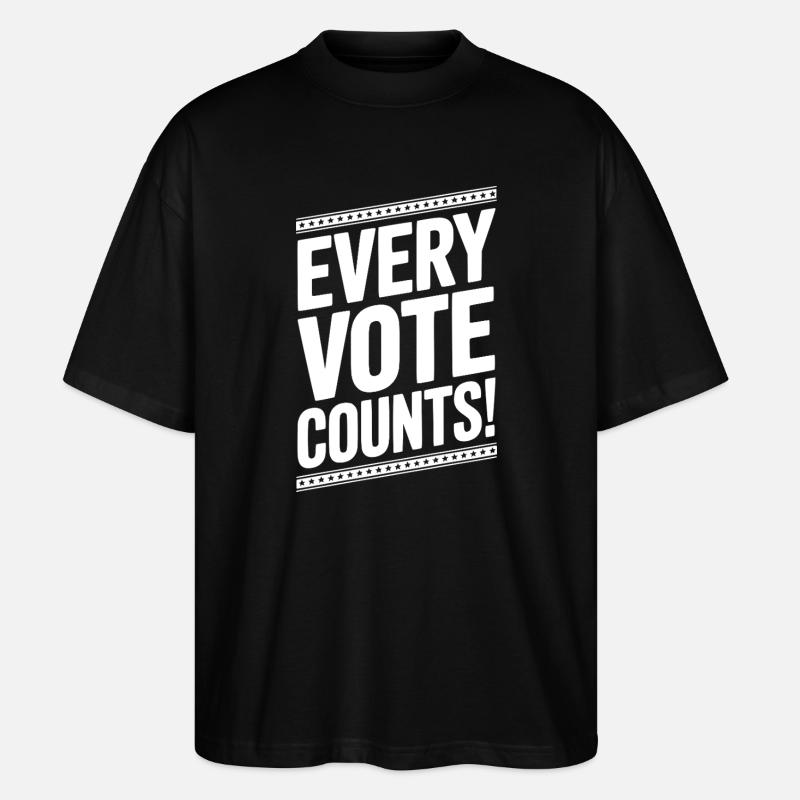 Jede Stimme zählt - Stanley/Stella Oversized Unisex Bio T-Shirt Blaster 2.0 - Schwarz